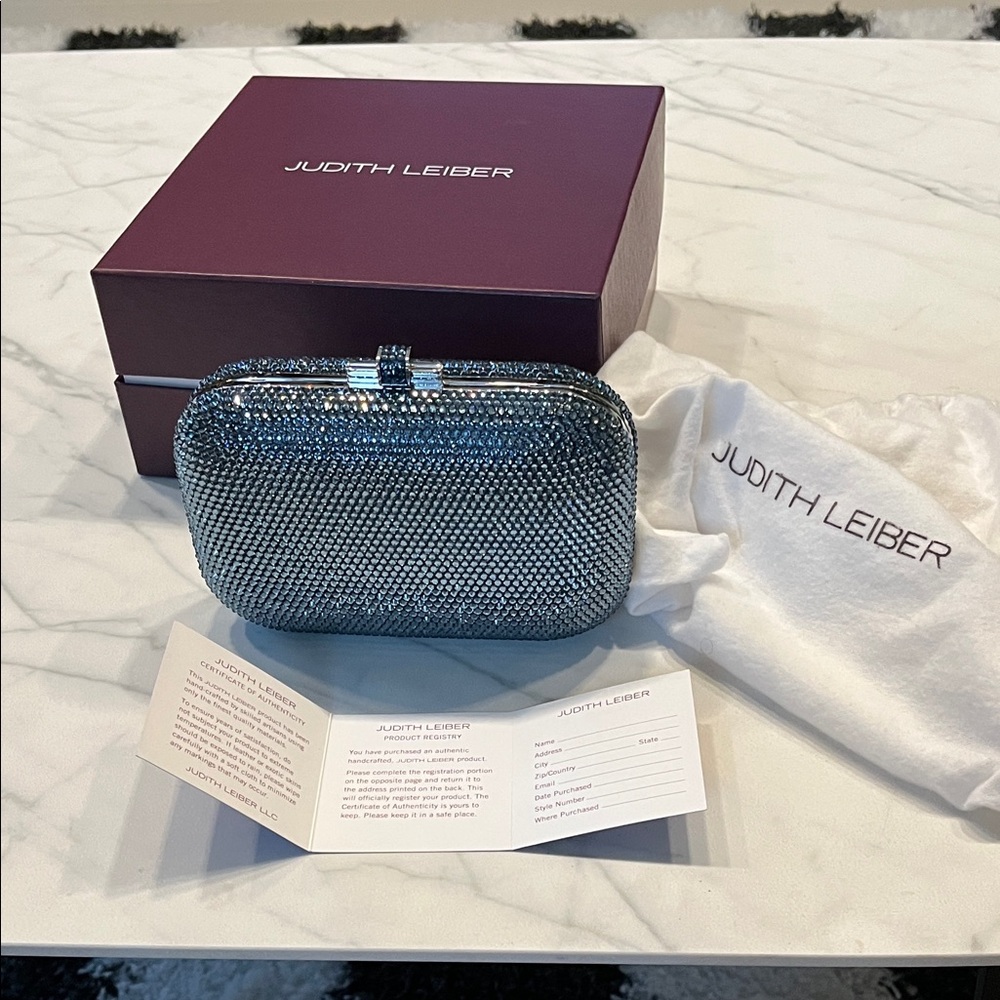 Judith Leiber Sparkling Blue Crystal Clutch - Picture 11 of 13
